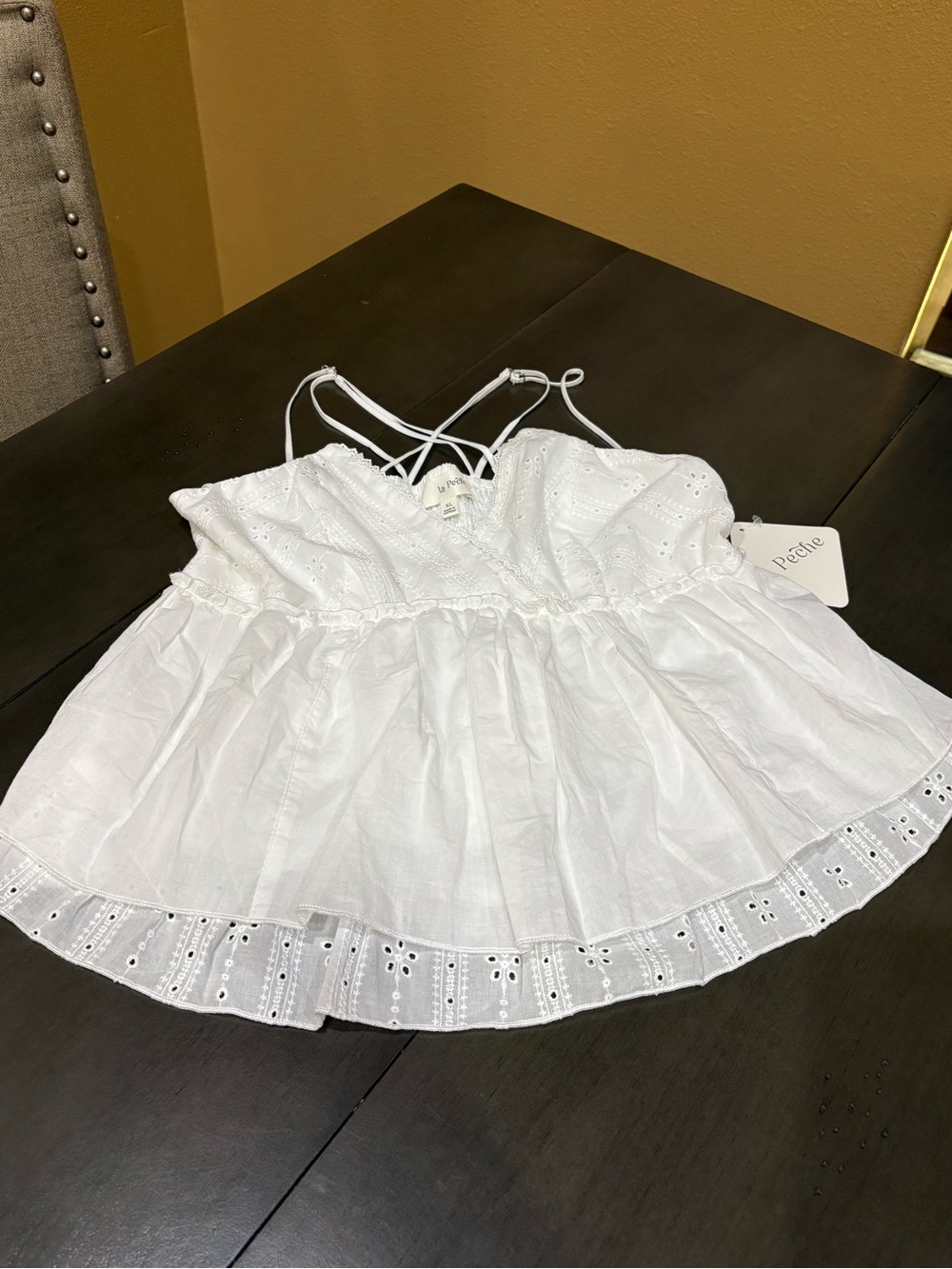 La Peche - White Women's Spaghetti-Strap Top